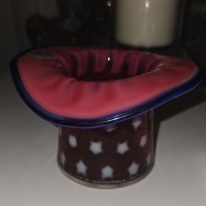 Elegant Pink and Blue Glass Vase